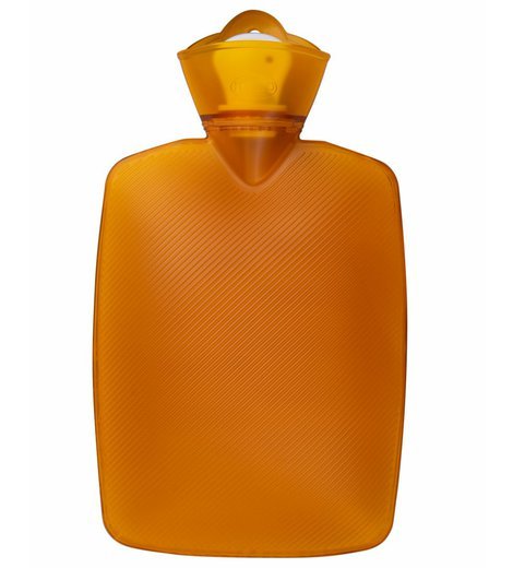 Oranžový termofor o objemu 1,8 litru s bezpečnostním uzávěrem